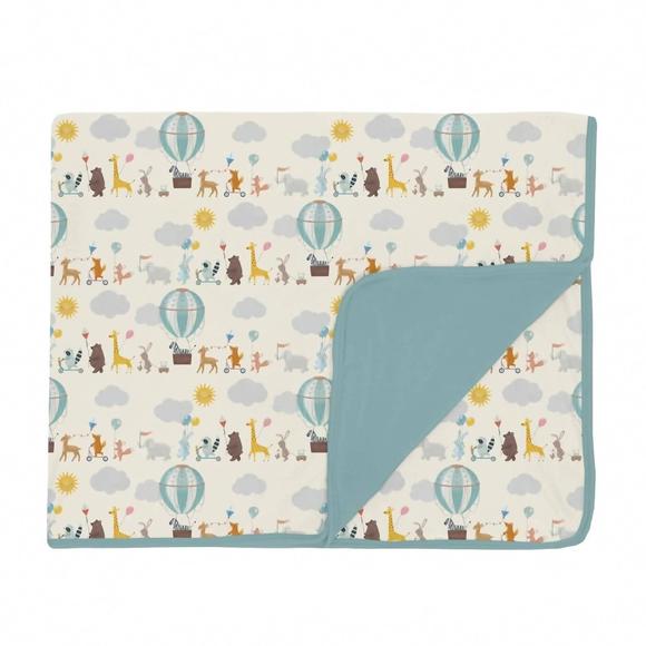 NEW KICKEE toddler blanket 40"x 60" in natural animal parade - Picture 1 of 1
